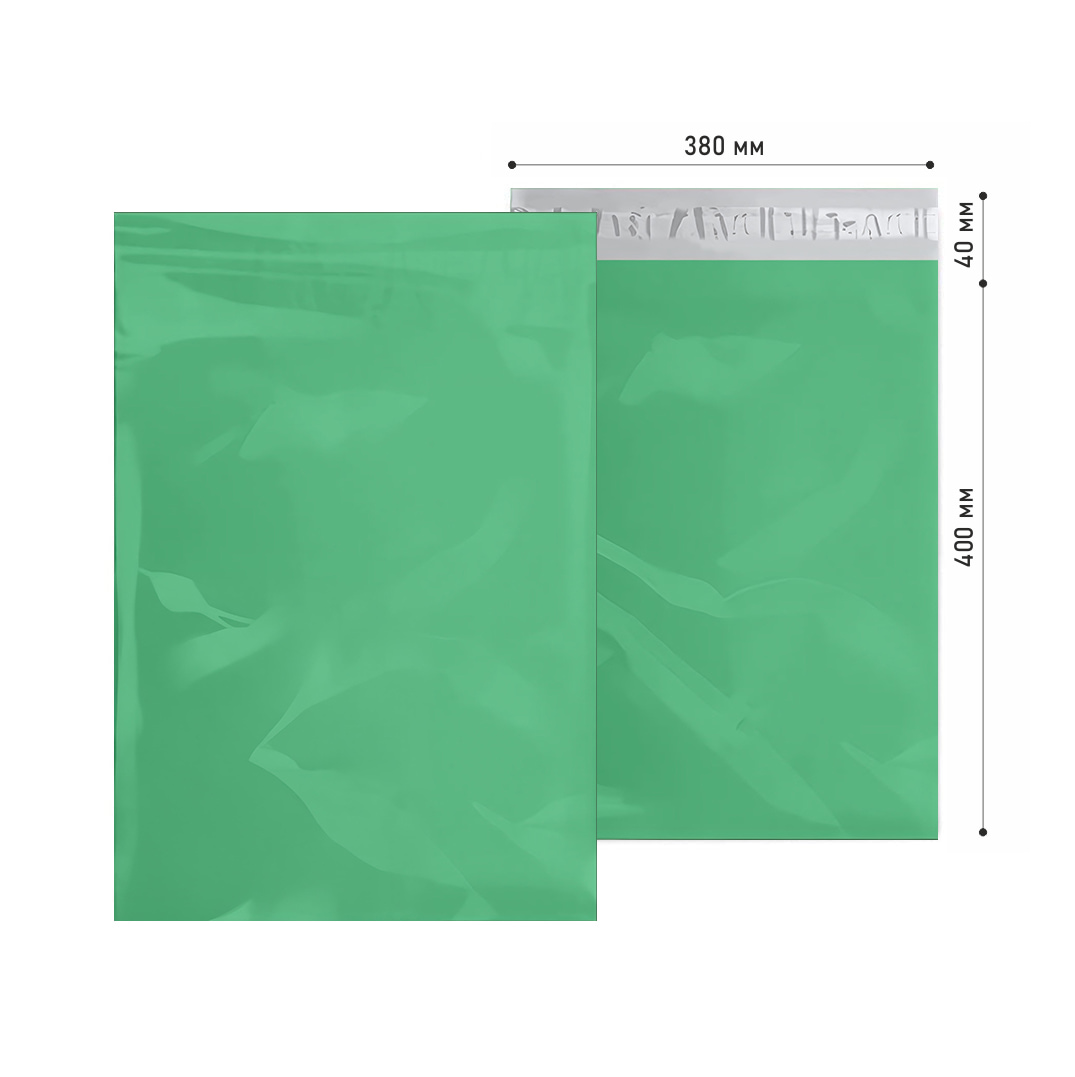Кур'єрський пакет без логотипу 380х400 мм зелений 55 мкм